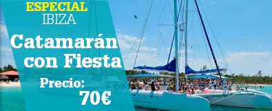 Catamarán con Fiesta en Ibiza